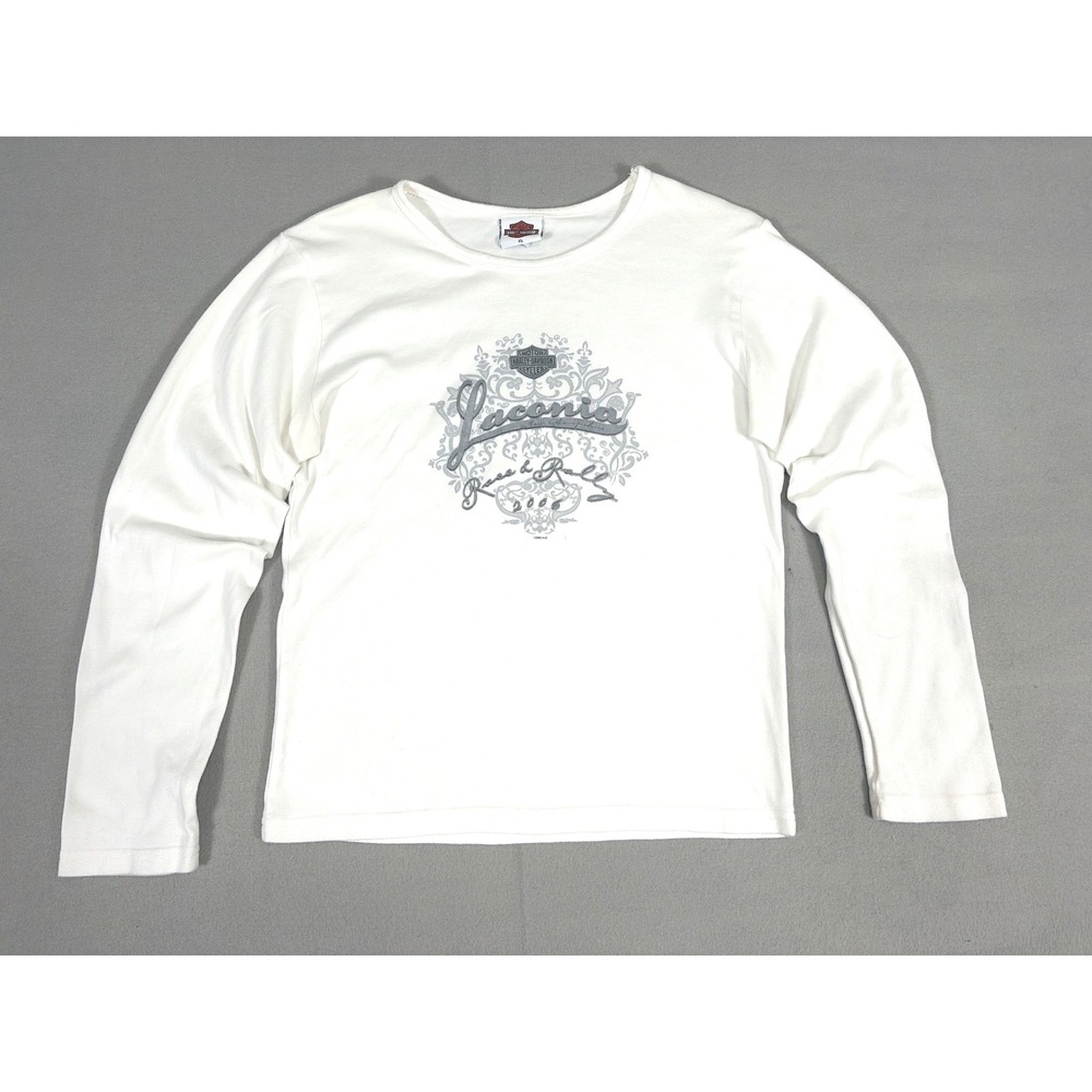 Harley Davidson 2006 Laconia Race Rally Long Sleeve Shirt White Womens XL‎ 1013